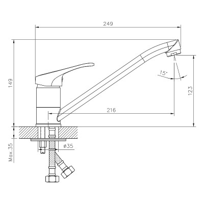 Кухонный смеситель Decoroom DR21018 хром