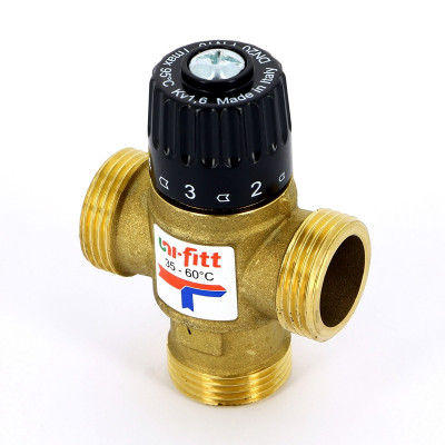 Клапан Н термосмесительный UNI-FITT 1" 35-60"С, смешение боковое, латунный (351G3140)