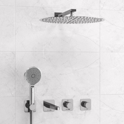 Встраиваемый комплект для ванны с верхней душевой насадкой, лейкой WasserKRAFT Mosel 4600 , хром