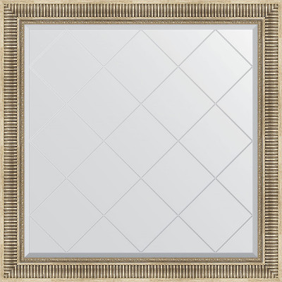 Зеркало настенное Evoform ExclusiveG 107х107 BY 4454 с гравировкой в багетной раме Серебряный акведук 93 мм