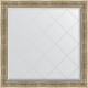 Зеркало настенное Evoform ExclusiveG 107х107 BY 4454 с гравировкой в багетной раме Серебряный акведук 93 мм  (BY 4454)