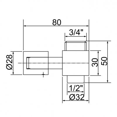 MIGLIORE Ricambi 19845 штуцер проходной для душевой колонны, хром