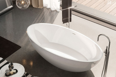 Ванна из искусственного камня Gruppo Treesse Carezza 180x85 V308BL овальная