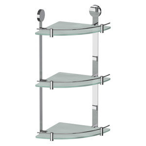 Artwelle Harmonie HAR 041 полка стеклянная угловая тройная 24 см, хром