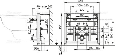 Монтажная рама для биде AlcaPlast A105/450