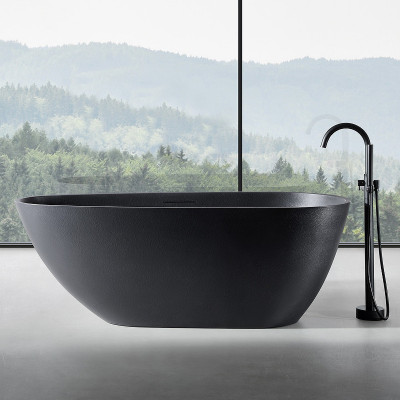 Ванна из искусственного камня Abber Dortmund 170x75 AM9911B черная без г-ажа овальная 170 л