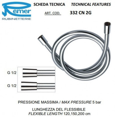 Remer 332CN2G150BG Шланг для душа 150 см (золото шлифованное)