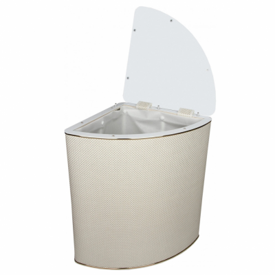 Geralis RWG-U Ромб корзина для белья белая, кант золото, угловая