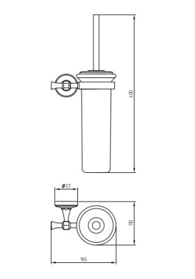Ершик настенный MIGLIORE Fortuna 27735, керамика/бронза