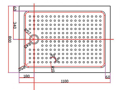 Акриловый поддон CEZARES TRAY-A-AH-110/80-15-W