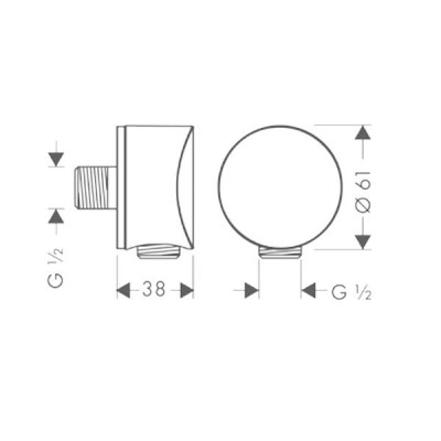 Hansgrohe Fixfit S 27453000 шланговое подсоединение, хром