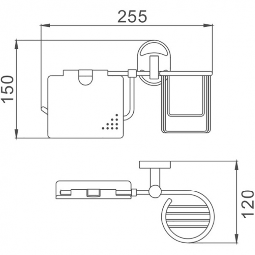 Держатель туалетной бумаги и освежителя воздуха Haiba HB1903-1 с крышкой (металл) хром