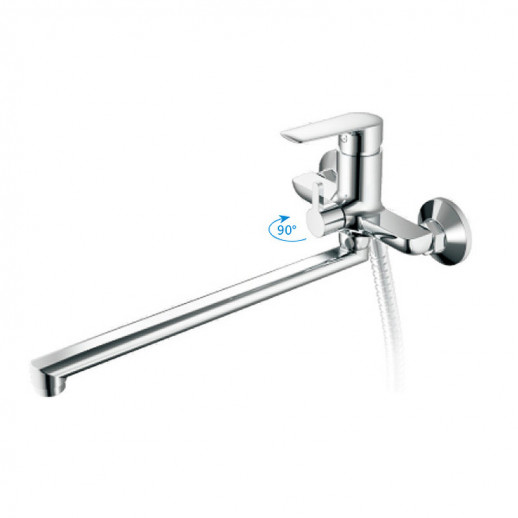 Смеситель для ванны Haiba HB22563 универсальный с душевым гарнитуром (латунь) хром