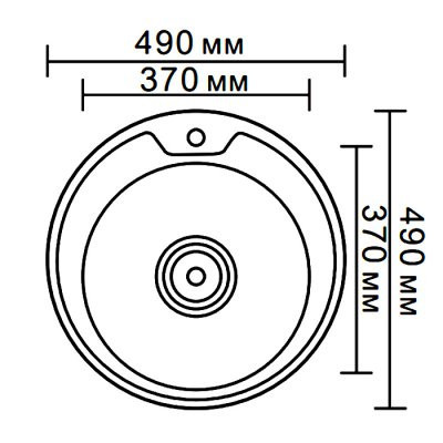 Одинарная мойка из нержавеющей стали врезная 49x49 см Ledeme L64949-6