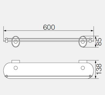 VERAGIO BONJOUR CROMO VR.BNR-7811.CR полка стеклянная, 60 см, хром