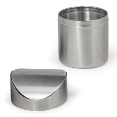 Урна для мусора LAIMA настольная, с качающейся крышкой, 1,2 л, 12 х 16,5 см, нержавеющая сталь, матовая, 601618