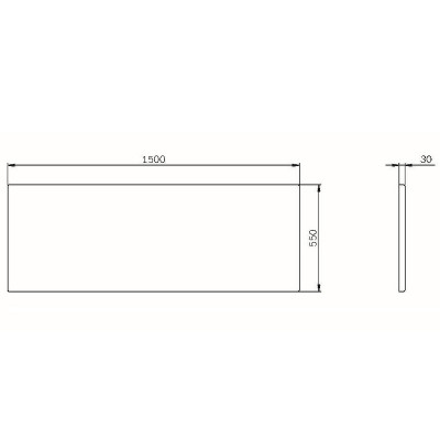 Фронтальная панель для ванны AM.PM Func 150 W84A-150-070W-P белая