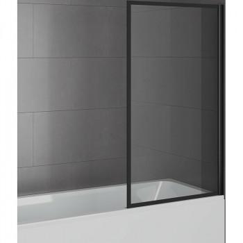 Шторка на ванну Paini 80x140 Paini-ScreenWT80F пр-ль черный матовый стекло прозрачное