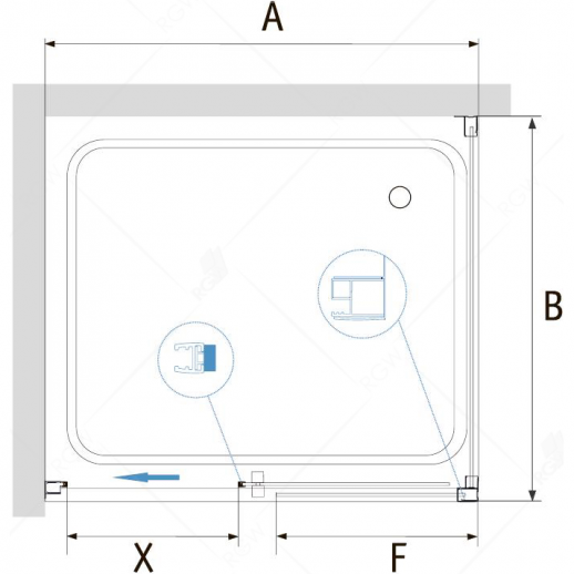 Душевой уголок RGW Passage PA-76 180х120 35087682-11 прозрачный профиль хром прямоугольный
