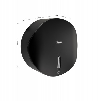 Диспенсер для туалетной бумаги - барабан, пластиковый, черного, с глазком, с ключом GFmark (9152)