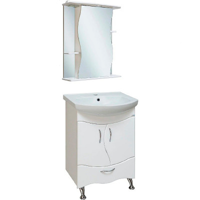 Зеркальный шкаф в ванную Runo Лилия 60 R 00000000029 с подсветкой белый