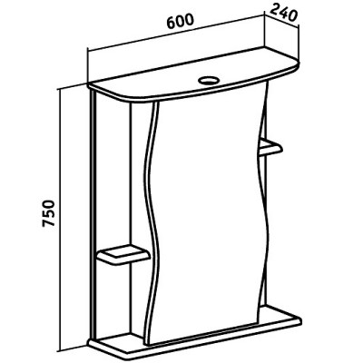 Зеркальный шкаф в ванную Runo Лилия 60 R 00000000029 с подсветкой белый