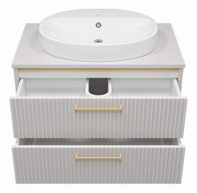 Тумба Brevita Elche 80 подвесная серый кашемир ELC-01080-0502Я (с раковиной)