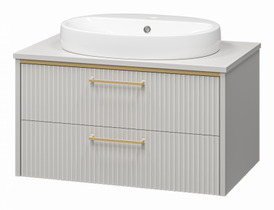 Тумба Brevita Elche 80 подвесная серый кашемир ELC-01080-0502Я (с раковиной)