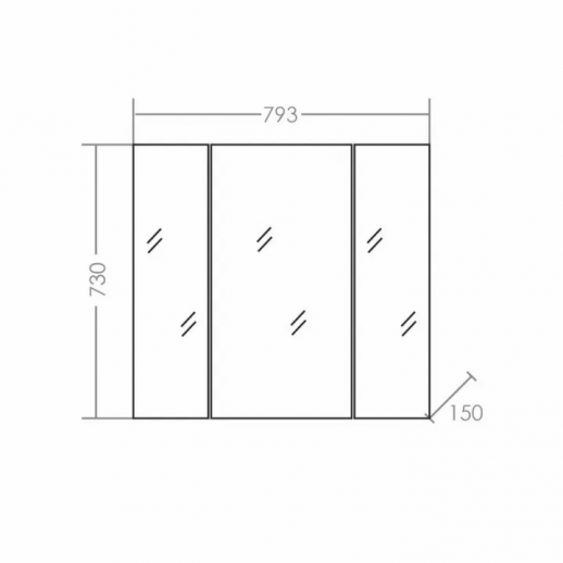Зеркальный шкаф СаНта "Стандарт-80" Трельяж
