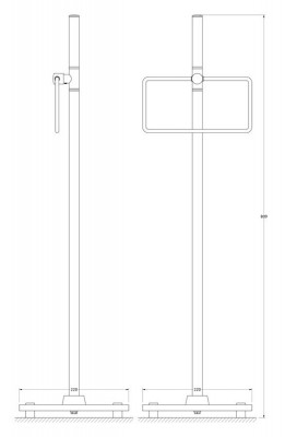 FBS Universal UNI 307 стойка с кольцом, хром/матированное стекло