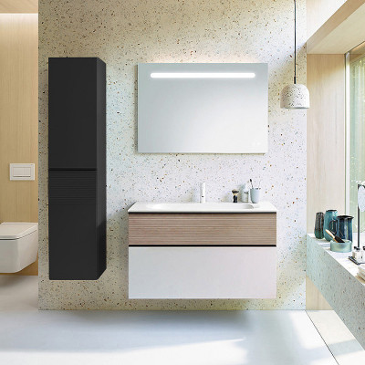 Тумба с раковиной Burgbad Fiumo 100 SFXN102F3956FOT45G0200C0001*1 подвесная Eiche Dekor Cashmere белая матовая