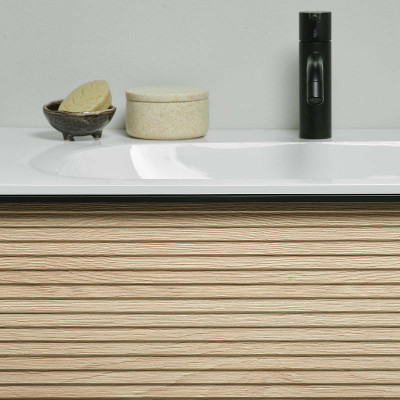 Тумба с раковиной Burgbad Fiumo 100 SFXN102F3956FOT45G0200C0001*1 подвесная Eiche Dekor Cashmere белая матовая