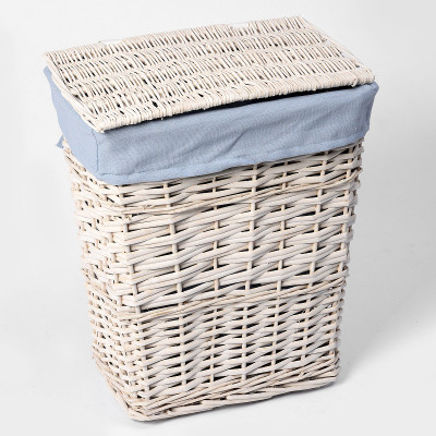 Бельевая корзина WasserKRAFT Lippe WB-450-M с крышкой белая