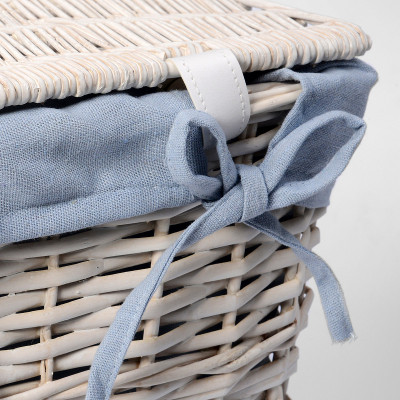 Бельевая корзина WasserKRAFT Lippe WB-450-M с крышкой белая