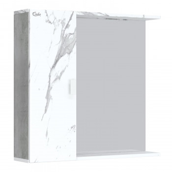 Зеркальный шкафчик Onika Марбл 75 мрамор/камень бетонный, универсальный (207524)