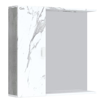 Зеркальный шкафчик Onika Марбл 75 мрамор/камень бетонный, универсальный (207524)