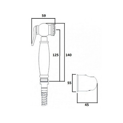 Magliezza 50507-do гигиенический душ со шлангом и держателем, золото