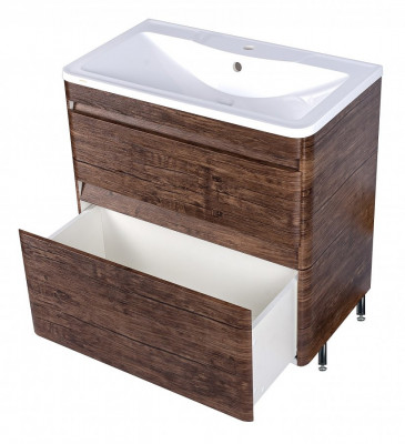 Тумба Style Line Атлантика 80 Люкс Plus старое дерево (ЛС-00000665) с раковиной