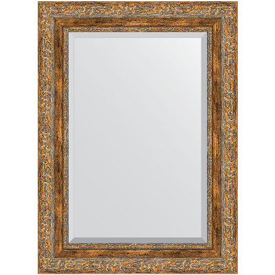 Зеркало настенное Evoform Exclusive 75х55 BY 3384 с фацетом в багетной раме Виньетка античная бронза 85 мм