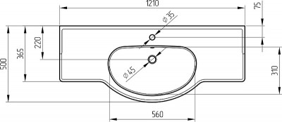 Раковина-столешница Migliore Kantri 121 26630 белая прямоугольная