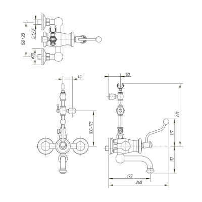 MIGLIORE Vivaldi 19544 смеситель для ванны, золото