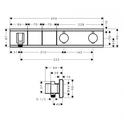 Термостатический смеситель для ванны 15355400 Hansgrohe RainSelect (белый хром)