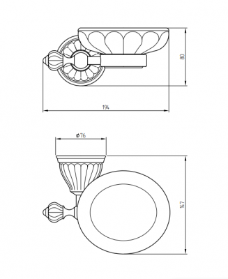 MIGLIORE Olivia 17446 мыльница настенная, золото