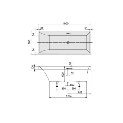 Villeroy & Boch Squaro UBQ180SQR2V-01 ванна, 180см х 80см, кварил, белый Alpin