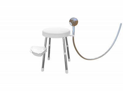 Стул для ванной Primanova с держателем душевой лейки и полочкой, KV35 (APOLLO) M-KV37-01