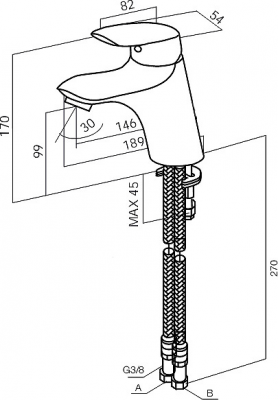 АМ.РМ Bliss L F5302132 смеситель для раковины, хром