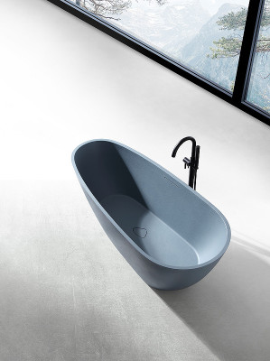 Ванна из искусственного камня Abber Dortmund 170x75 AM9911G серая без г-ажа овальная 170 л