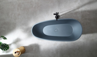 Ванна из искусственного камня Abber Dortmund 170x75 AM9911G серая без г-ажа овальная 170 л