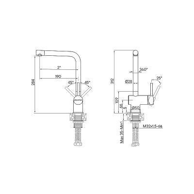 Смеситель для кухни Paulmark Spring Sp212067-GM вороненый
