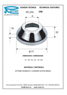Отражатель Remer RR 146 O32 мм, хром